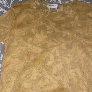 Sheer sparkly yellow top